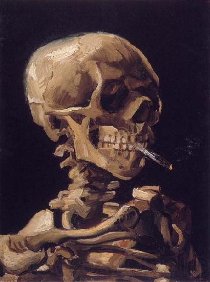 Vincent Van Gogh Skull of a Skeleton with Burning Cigarette Germany oil painting art